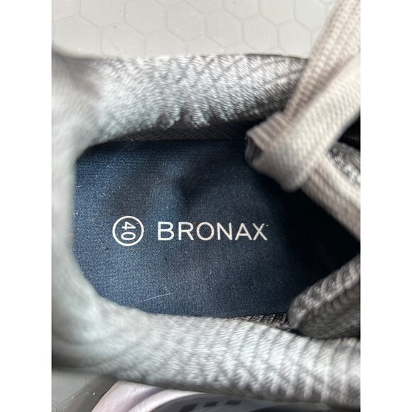 Bronax Mens Size 7.5 Breathable Mesh Running Shoes Black & Grey - Picture 8 of 8